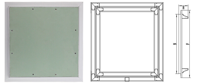 Gypsum board access panel drawing