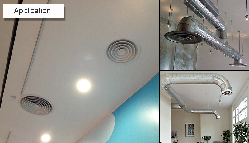 ceiling round diffuser application