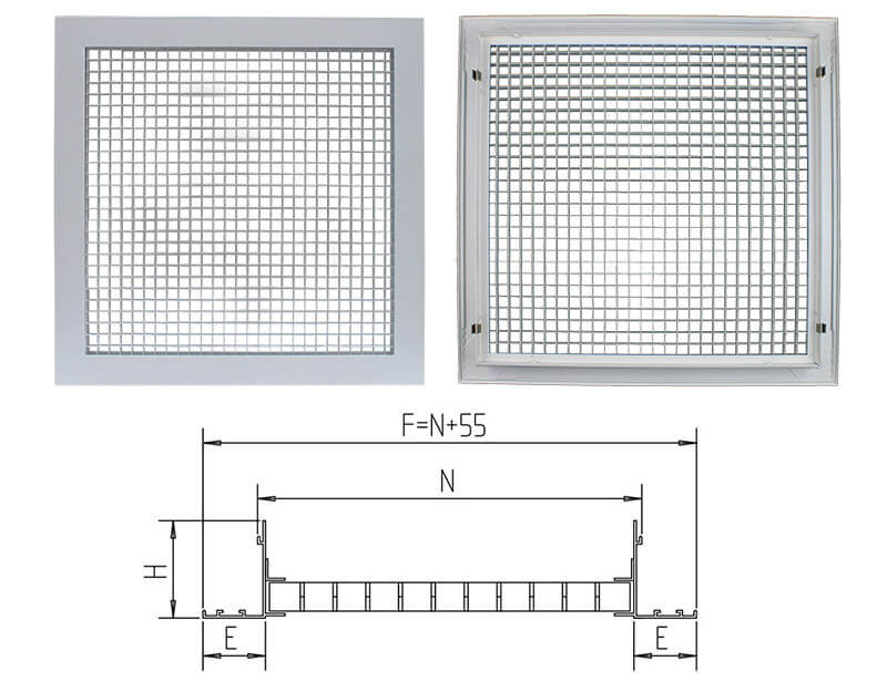hvac egg crate grille drawing