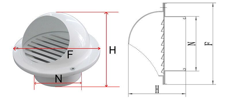 EV-A air vent cap drawing